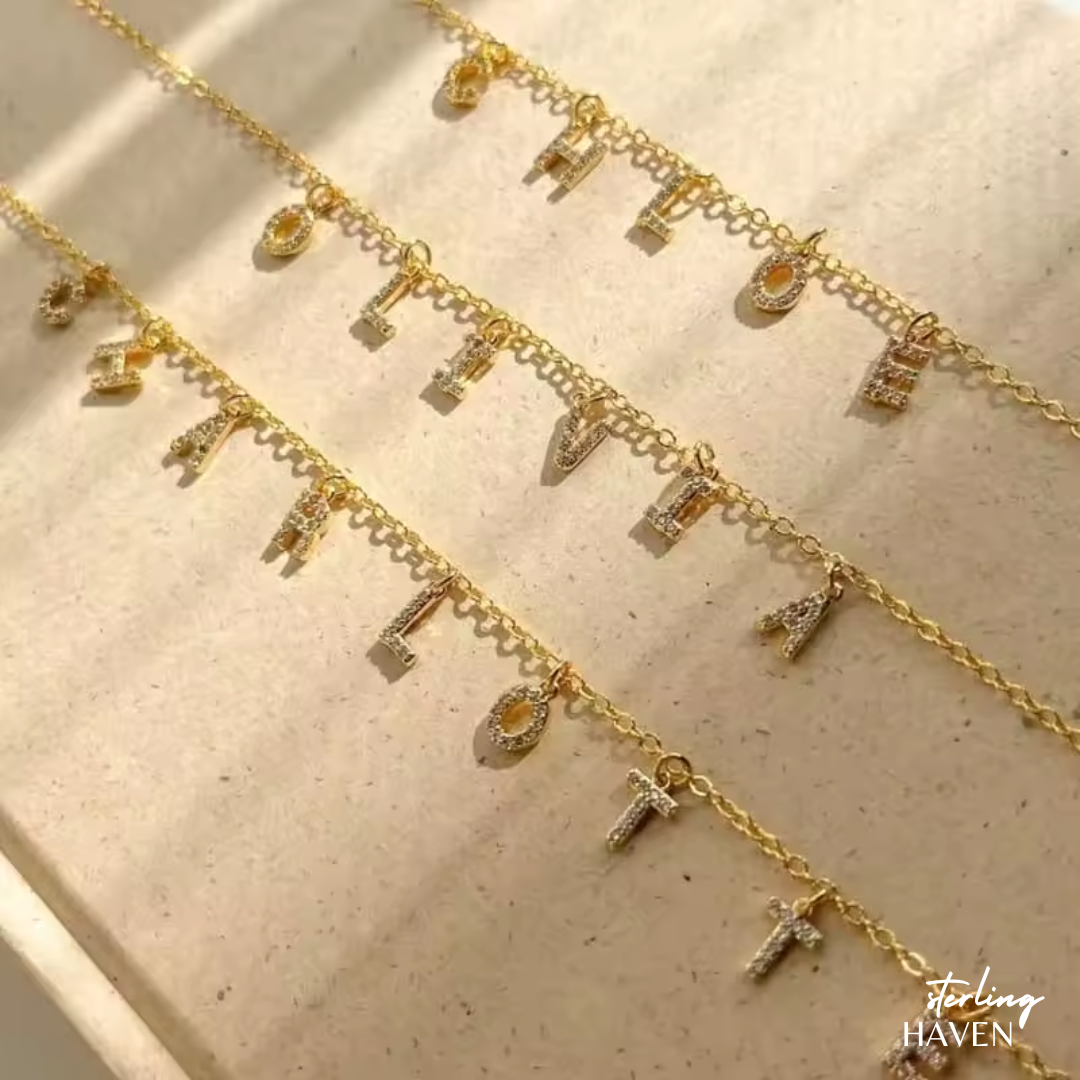 Personalized Name Necklace – Custom Zircon Capital Letter Stainless Steel Choker | Sterling Haven